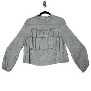 Romantic Feminine Embroidered Tiered Blouse Castlecore Fairycore Boho Prairie